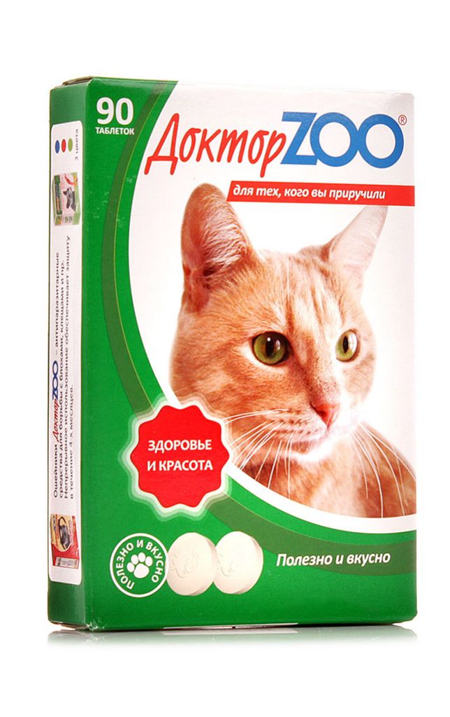Доктор Zoo Лакомство мультивитаминное для кошек ЗДОРОВЬЕ И КРАСОТА  (ПРОТЕИН) | ЗООМАГ