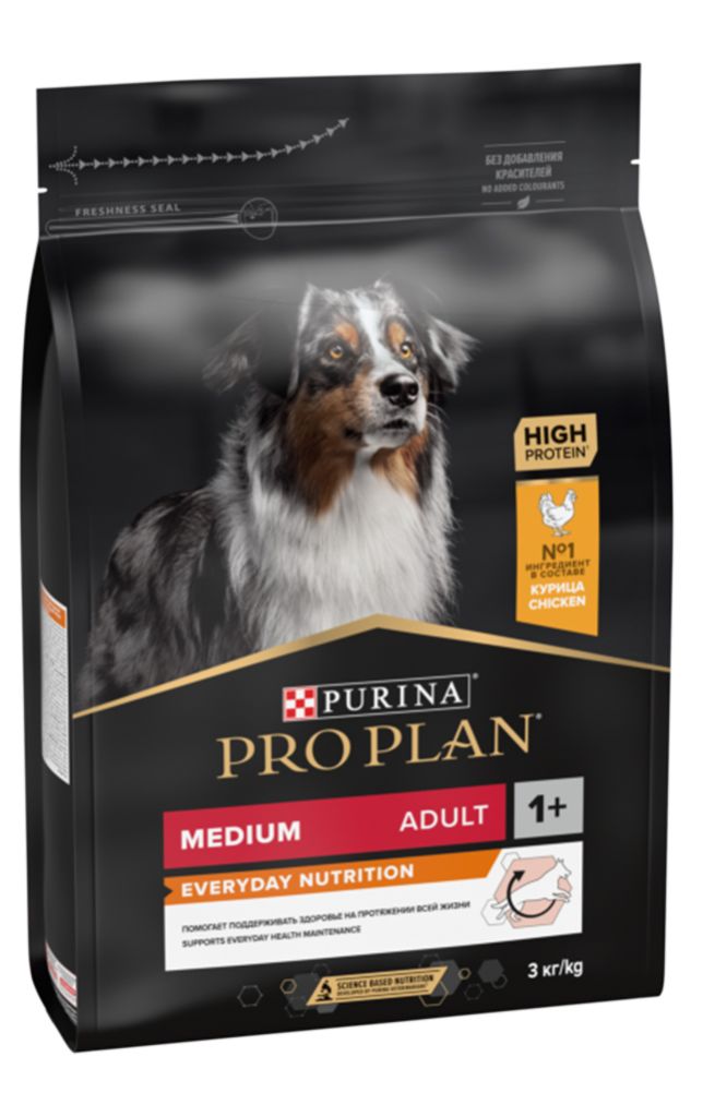 ProPlan Medium Adult сухой корм для взрослых собак средних пород  (КУРИЦА-РИС) | ЗООМАГ