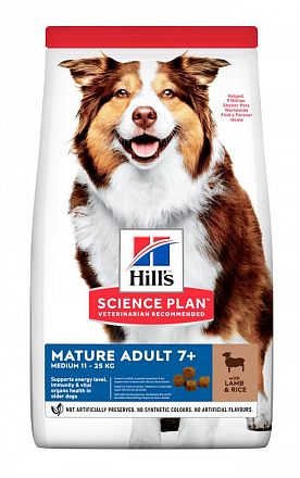 Hill's SP Medium Mature Adult +7 сухой корм для пожилых собак средних пород (ЯГНЕНОК) 
