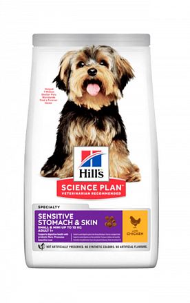 Hill's SP Small & Miniature Sensitive Stomach &Skin сухой корм для  собак  мелких пород с деликатным пищеварением (Курица)