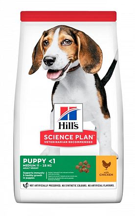 Hill's SP Medium Puppy сухой корм для щенков средних пород (КУРИЦА) 