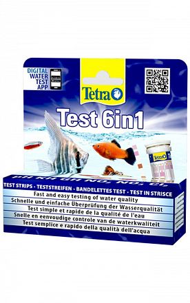 Tetra тест 6 в 1 GH/kH/NO2/NO3/pH/CL2 полоски для пресной воды 