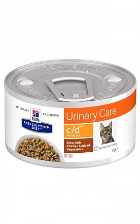 Hill's PD c/d Urinary Multicare консервы для кошек профилактика МКБ (КУРИЦА В РАГУ) 