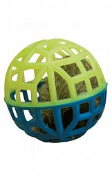 Игрушка для кошек Зооник Мячик сетчатый с бубенчиком и мехом