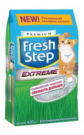Наполнитель Fresh Step Тройной контроль запахов угольный для кошек 12л