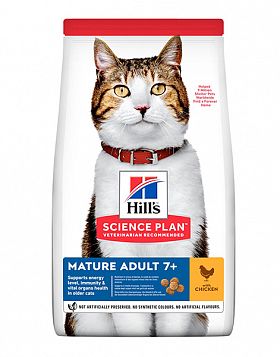 Hill's SP Mature Adult Cat +7  сухой корм для кошек старше 7 лет (КУРА) 