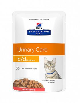 Hill's PD c/d Urinary Multicare пауч для кошек профилактика МКБ (ЛОСОСЬ В СОУСЕ) 