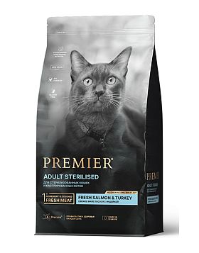 Premier Cat Salmon&Turkey Sterilised сухой корм для стерилизованных кошек из филе лосося и индейки