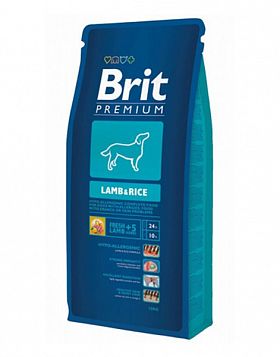 Brit Premium Lamb&Rice сухой корм для взрослых собак всех пород гипоаллергенный (ЯГНЕНОК+РИС) 