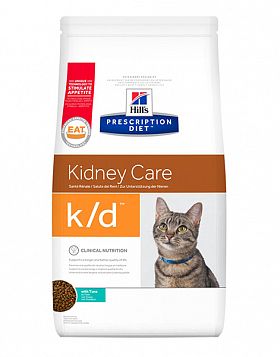 Hill's PD k/d Kidney Care  сухой корм для кошек с заболеваниями почек и сердца (ТУНЕЦ) 