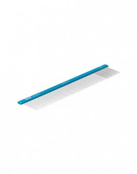 Расческа Hello Pet алюминиевая  с плоской синей ручкой 