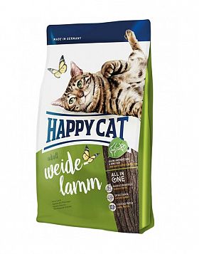 Happy Cat сухой корм для взрослых кошек с чувствительным пищеварением  (Ягненок)  