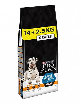"ProPlan Large Athletic Adult" 14+2,5кг с/к для собак крупных пород спортивного телосложения (КУРА+РИС)