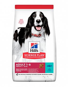 Hill's SP Medium Adult сухой корм для взрослых собак средних пород (ТУНЕЦ+РИС) 