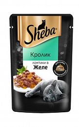 Sheba пауч для взрослых кошек (КРОЛИК В ЖЕЛЕ)