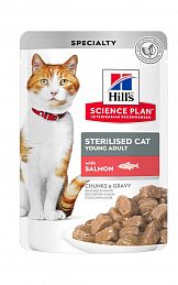 Hill's SP Sterilised Cat Salmone влажный корм для стерилизованных кошек с 6 месяцев до 6 лет из мяса лосося пауч