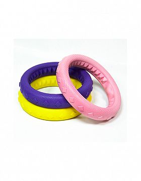 Игрушка для собак Зооник Кольцо плавающее среднее пластикат розовое