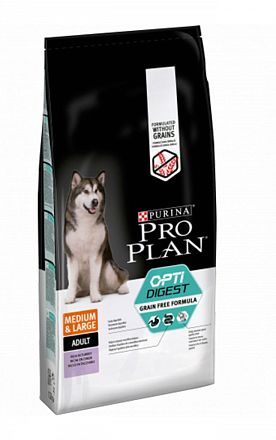ProPlan Medium Sensitive Digestive GrainFree сухой корм для собак средних пород с чувствительным пищеварением с индейкой