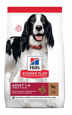 Hill's SP Medium Adult сухой корм для взрослых собак средних пород (ЯГНЕНОК+РИС) 