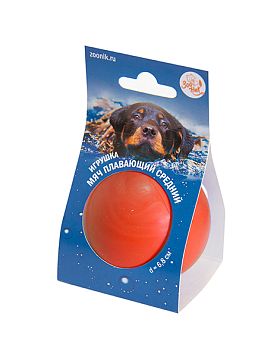 Игрушка для собак Зооник Мяч плавающий средний пластикат, красный 