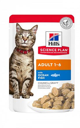 Hill's SP Adult Cat пауч для взрослых кошек от 1 года до 6 лет (ОКЕАНИЧЕСКАЯ РЫБА) 