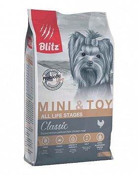 Blitz Classic сухой корм для собак мелких и миниатюрных пород всех возрастов 