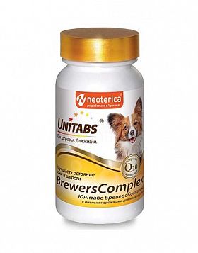 Unitabs BreversComplex Q10 витаминно-минеральный комплекс для мелких собак 