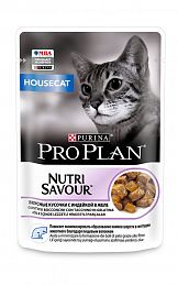 ProPlan Nutri Savour HouseCat  пауч для кошек домашних (КУСОЧКИ ИНДЕЙКИ В ЖЕЛЕ)