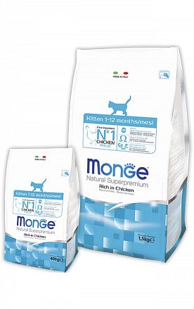 Monge Kitten сухой корм для котят от 1 до 12 месяцев (Италия)