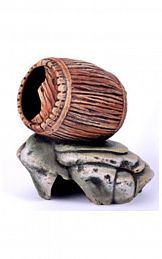 Грот керамический Бочка на камнях  