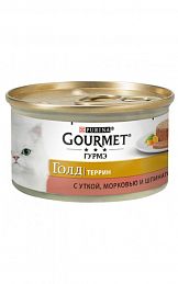 Gourmet Gold "Террин"консерва для кошек (ПАШТЕТ С УТКОЙ, МОРКОВЬЮ И ШПИНАТОМ ПО-ФРАНЦУЗСКИ)