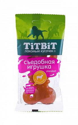Лакомство для собак Titbit Съедобная игрушка КОСТОЧКА С ЯГНЕНКОМ СТАНДАРТ 