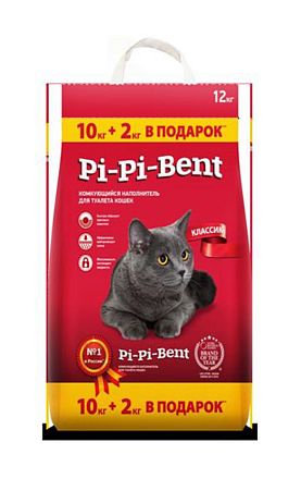 Наполнитель Pi-Pi-Bent Classic комкующийся для кошек + 2 кг в подарок