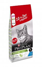 ProPlan Sterilised Cat 10+2 кг сухой корм для кастрированных и стерилизованных кошек (КРОЛИК) АКЦИЯ