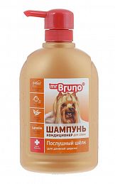 Шампунь-кондиционер для собак Mr.Bruno длинношерстных пород Послушный Шелк 
