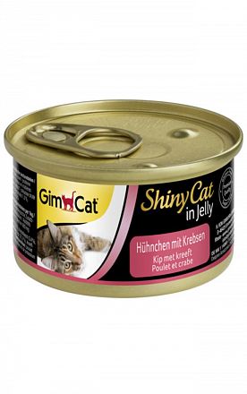 GimCat ShinyCat консервы для кошек (ЦЫПЛЕНОК + КРАБ)