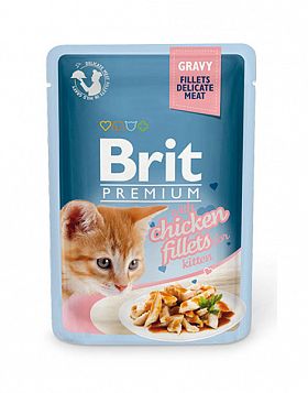 Brit Premium пауч для котят (КУСОЧКИ КУРИНОГО ФИЛЕ В СОУСЕ)