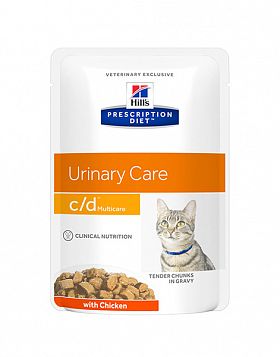 Hill's PD c/d Urinary Multicare  пауч для кошек профилактика МКБ (КУРИЦА В ЖЕЛЕ) 
