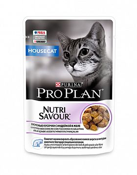 ProPlan Nutri Savour HouseCat пауч для кошек домашних (КУСОЧКИ ИНДЕЙКИ В ЖЕЛЕ)