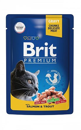Brit Premium пауч для кошек (ЛОСОСЬ-ФОРЕЛЬ)