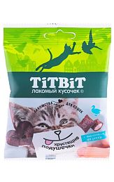 Лакомство для кошек Titbit Хрустящие подушечки с паштетом из утки   
