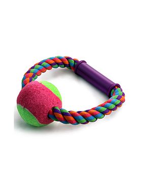 Игрушка для собак Triol Веревка-кольцо с ручкой мяч 
