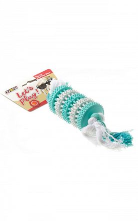 Игрушка для собак Aveva резиновая Конфета с канатом, с запахом мяты для чистки зубов 
