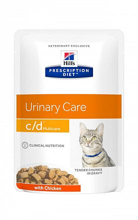 Hill's PD c/d Urinary Multicare  пауч для кошек профилактика МКБ (КУРИЦА В ЖЕЛЕ) 