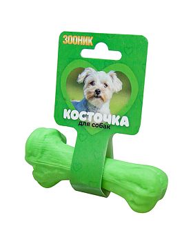 Игрушка для собак Зооник Кость литая (пластикат) салатовая