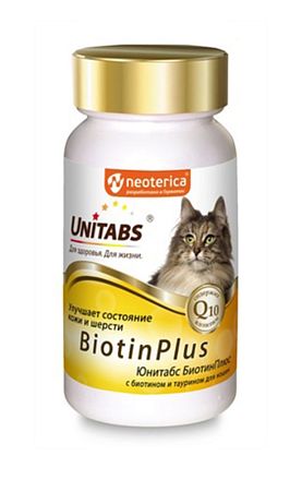Unitabs BiotinPlus витаминная добавка для кошек для кожи и шерсти 