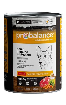 Probalance Immuno Protection консервы для собак всех пород Укрепление и поддержание иммунитета ГОВЯДИНА