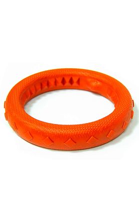 Игрушка для собак Зооник Кольцо плавающее среднее пластикат, оранжевая 