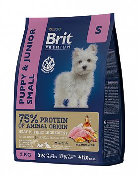 Brit Premium Dog Junior S сухой корм для щенков и молодых собак мелких пород 