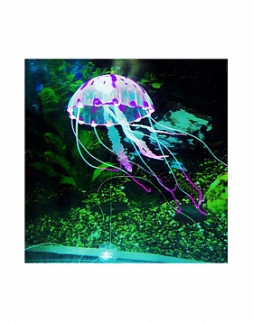 Аква декор BARBUS Силиконовая Медуза малая фиолетовая 															